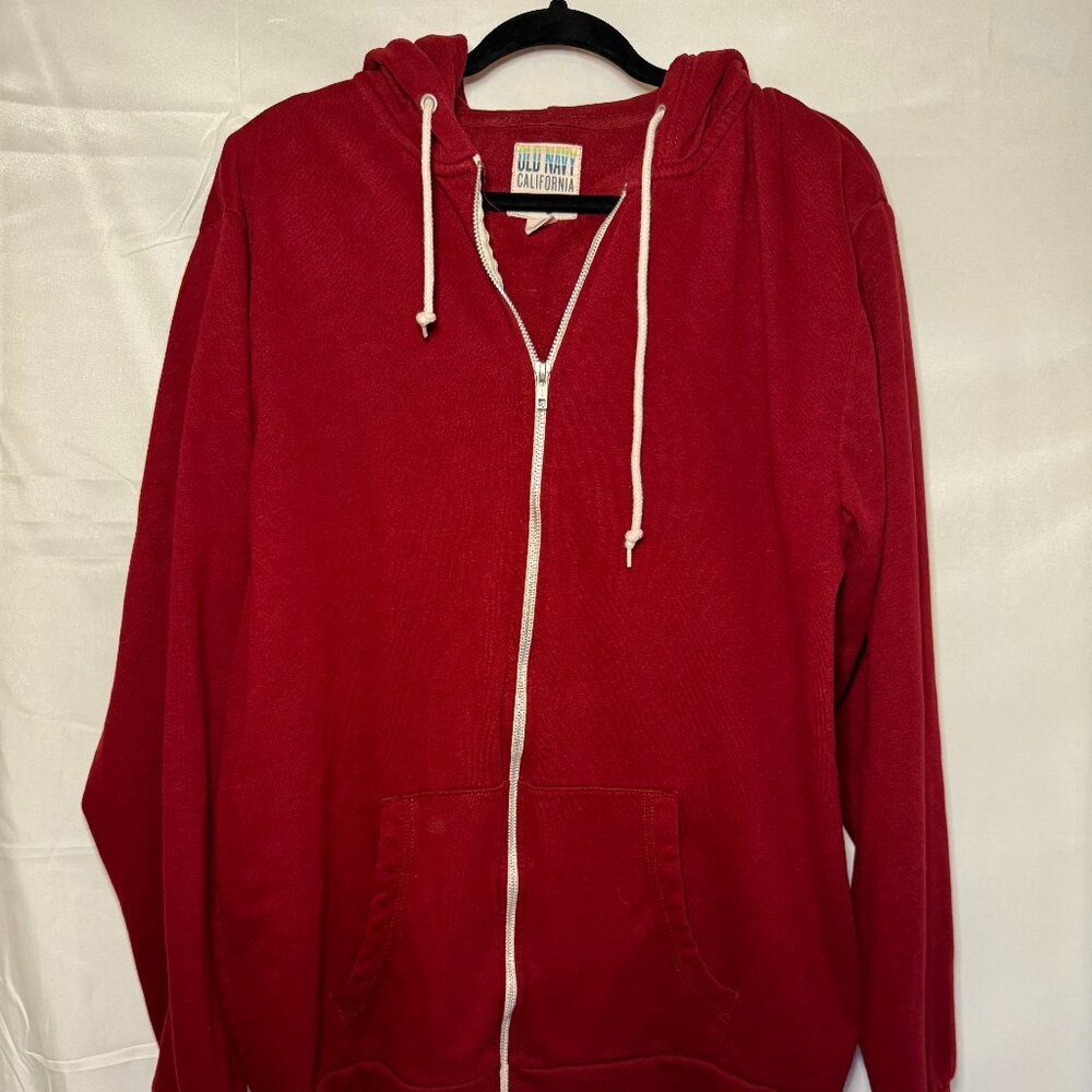Old Navy California Men's Zip-Front hoodie X-Large Red